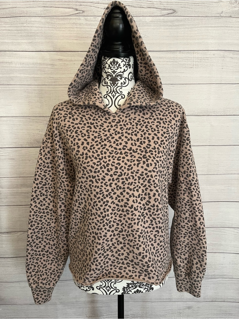 Abercrombie & Fitch | Leopard Print Pullover Cozy Hoodie Sweater - Picture 2 of 8